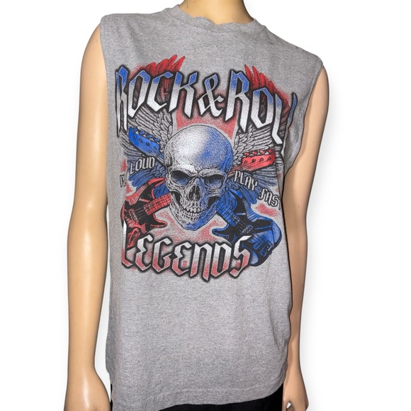 Rock & Roll men’s Legends Graphic Sleeveless  patriotic grey Muscle Tank size S - Picture 5 of 7